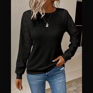 Black Sheer Layering Top Medium